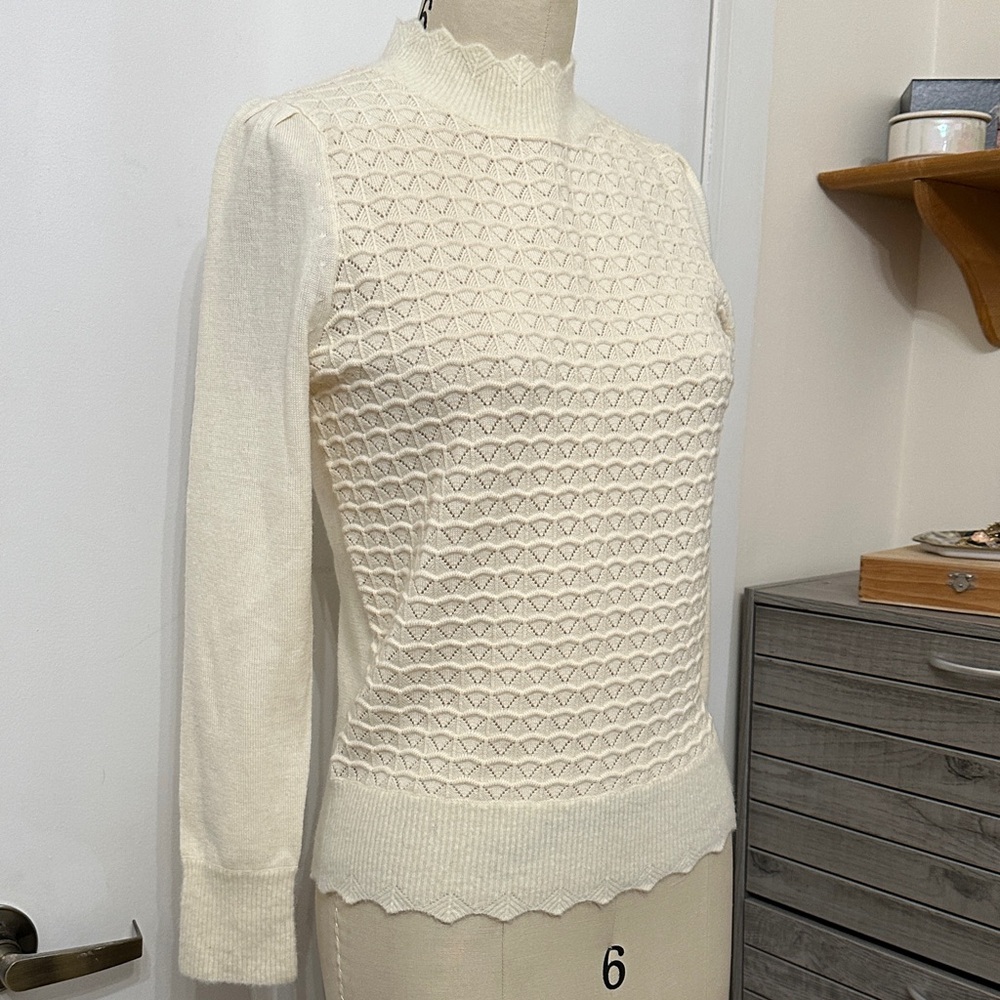 Rebecca Taylor Ivory Knit Top